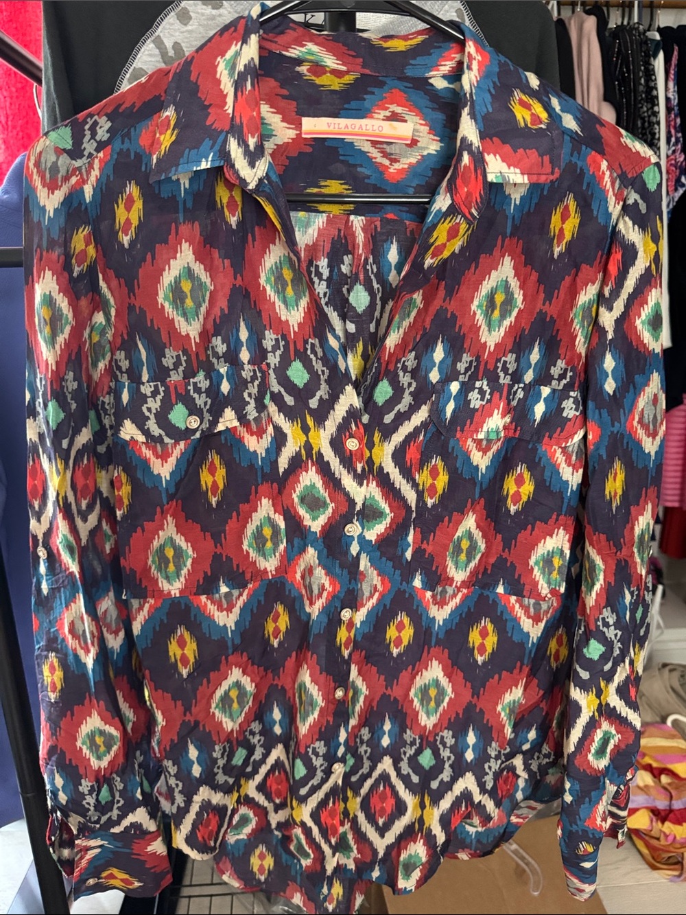 Vilagallo Ikat Silk Blend Shirt